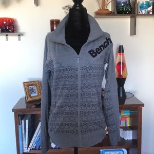 ✿ grey bench zip-up sweater ✿